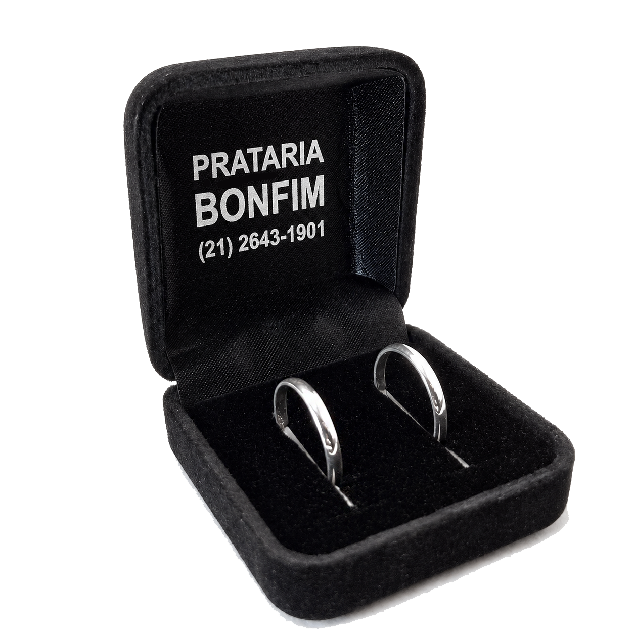Caixinha com alianças Prataria Bonfim