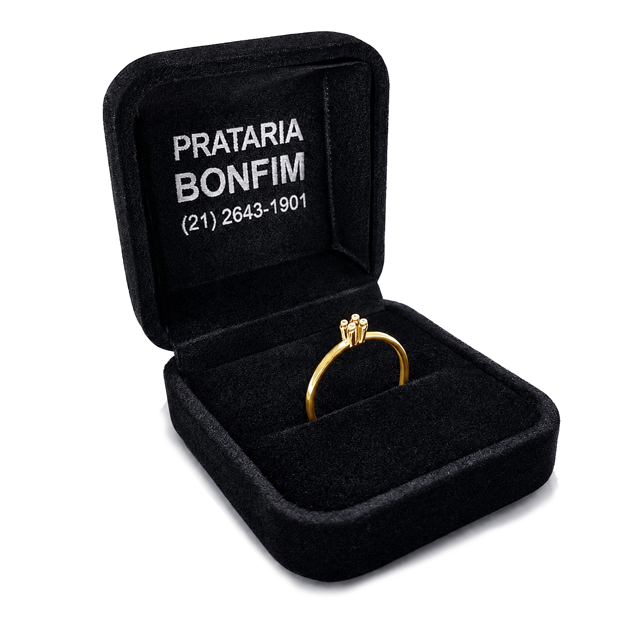 Caixinha com alianças Prataria Bonfim