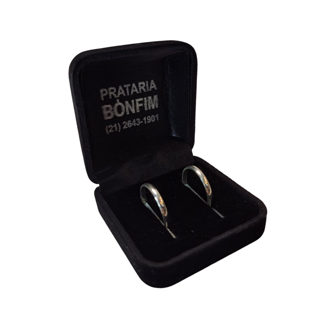 Caixinha com alianças Prataria Bonfim