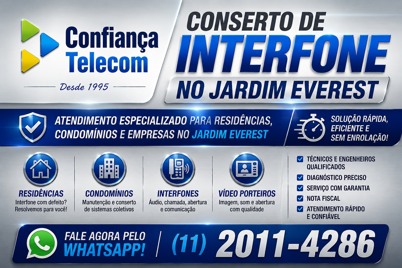 Conserto de Interfone no Jardim Everest