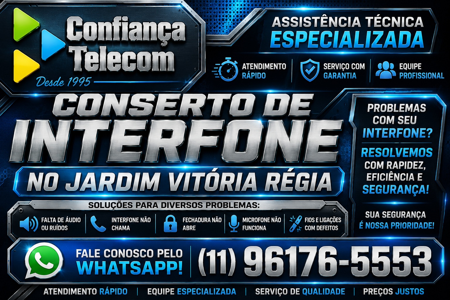 Conserto de Interfone no Jardim Vitória Régia
