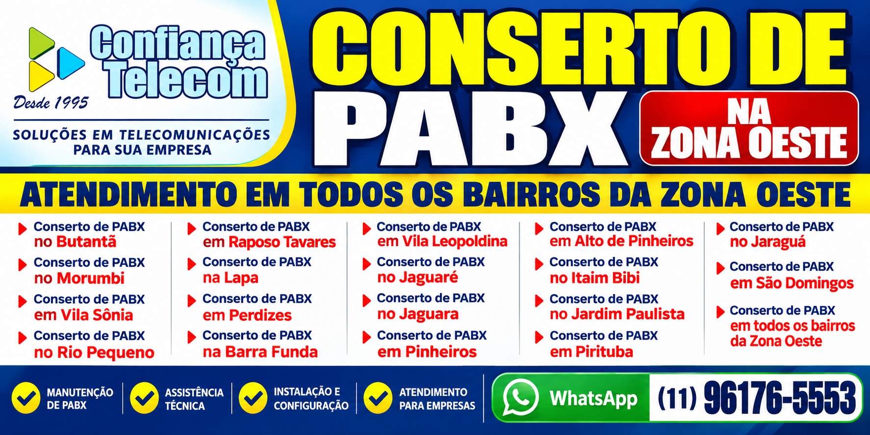 Conserto de PABX na Zona Oeste