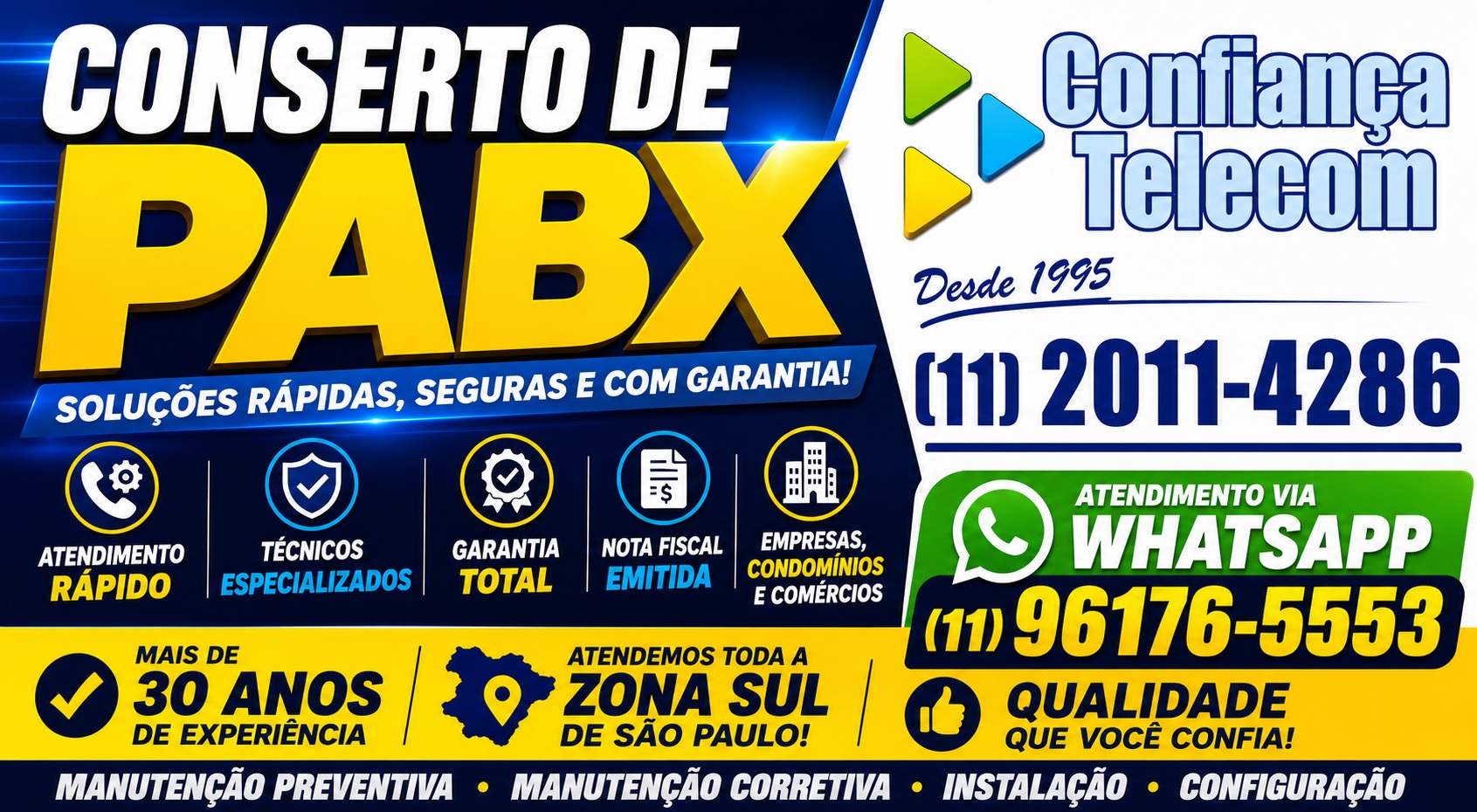 Conserto de PABX na Zona Sul