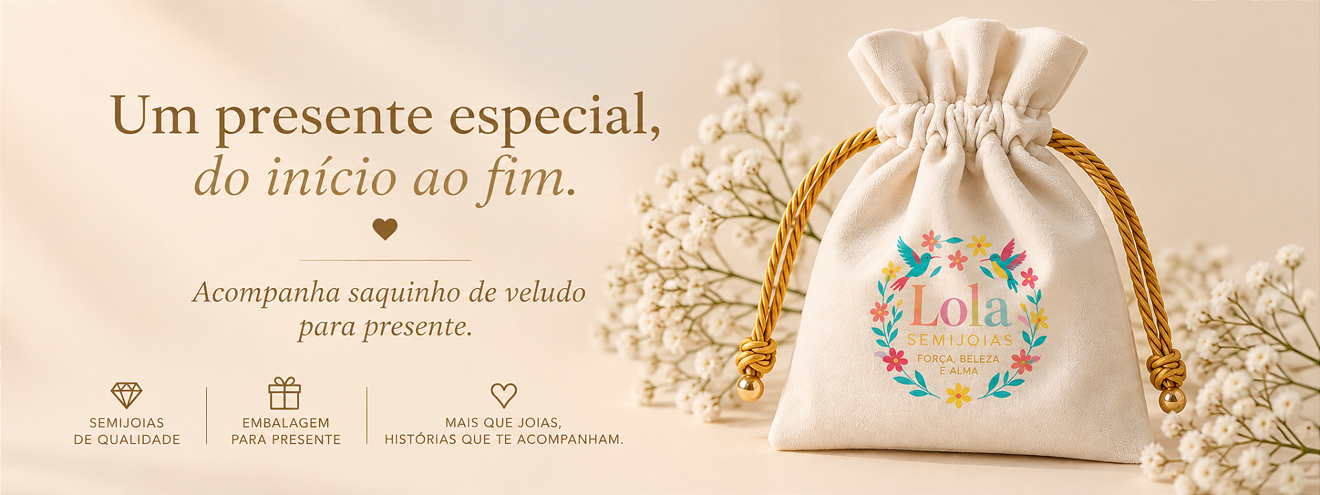 Lola Semijoias - Acompanha saquinho de veludo para presente