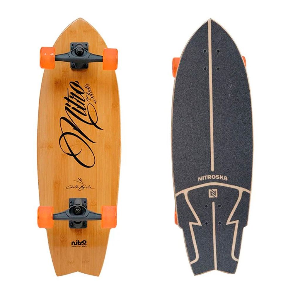 Simulador Surf Longboard NitroSK8 Carlos Burle Bambu 31x10
