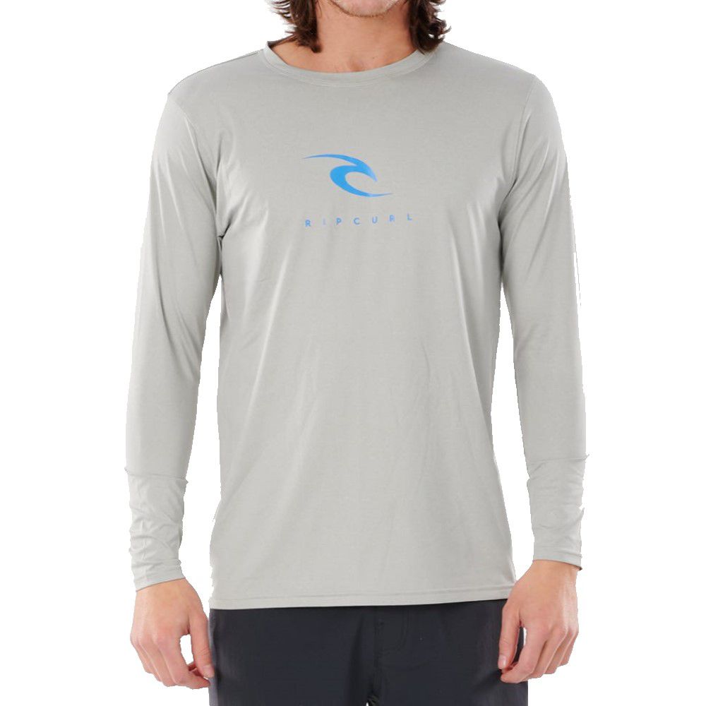 Camiseta Surf Rip Curl Manga Longa Icons Cinza Claro - Radical