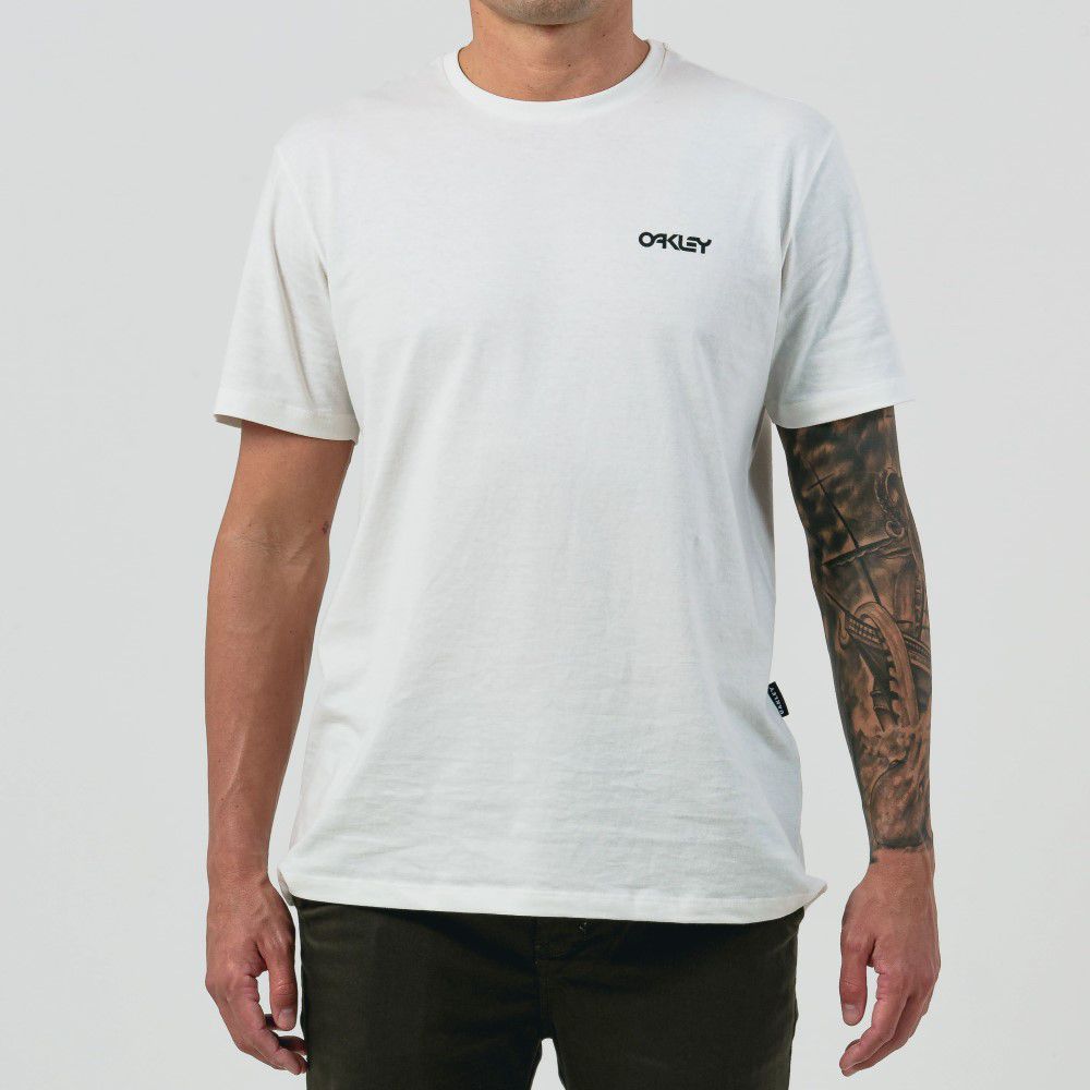 Camiseta Oakley Hexagonal Tee Estampada Masculina - Branco