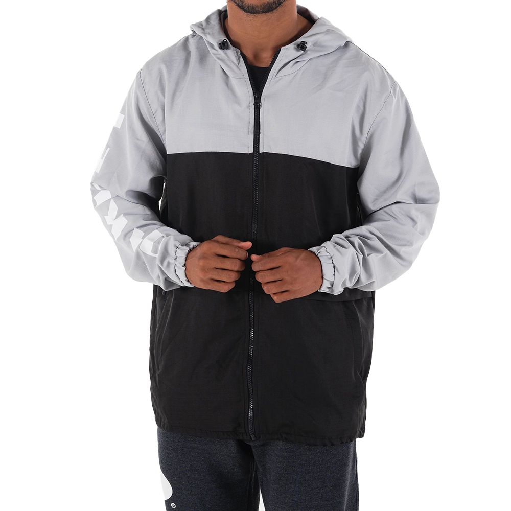Jaqueta Oakley 75 Blocked Windbreaker Masculina CinzaPreto