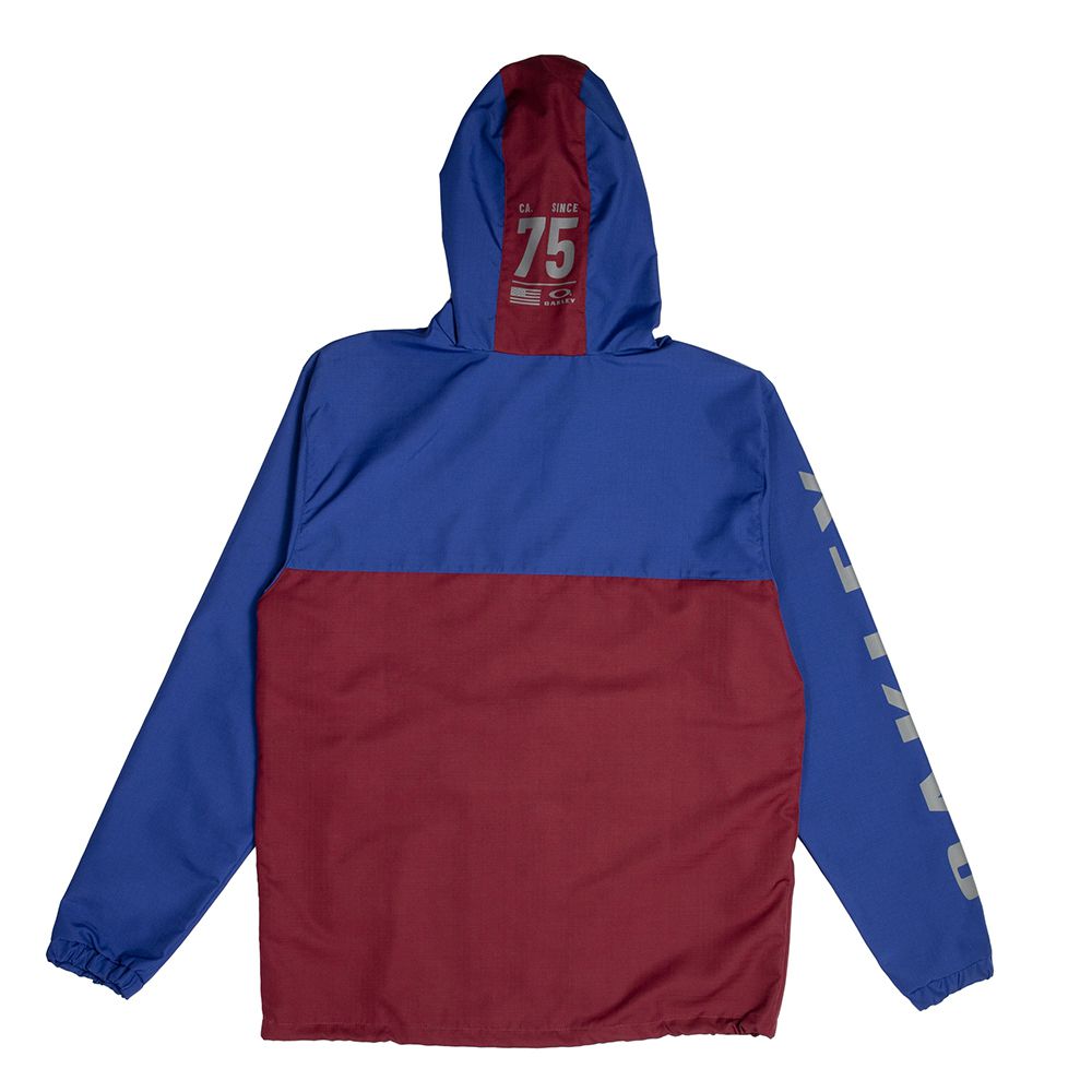Jaqueta Oakley 75 Blocked Windbreaker Masculina AzulVermelho