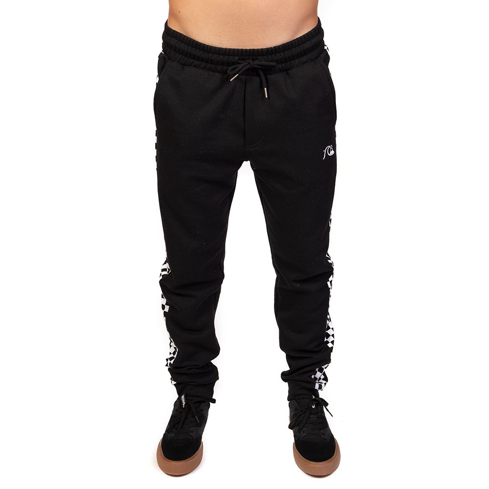 Calça Quiksilver Moletom Checker Sig II Masculina Preto - Radical