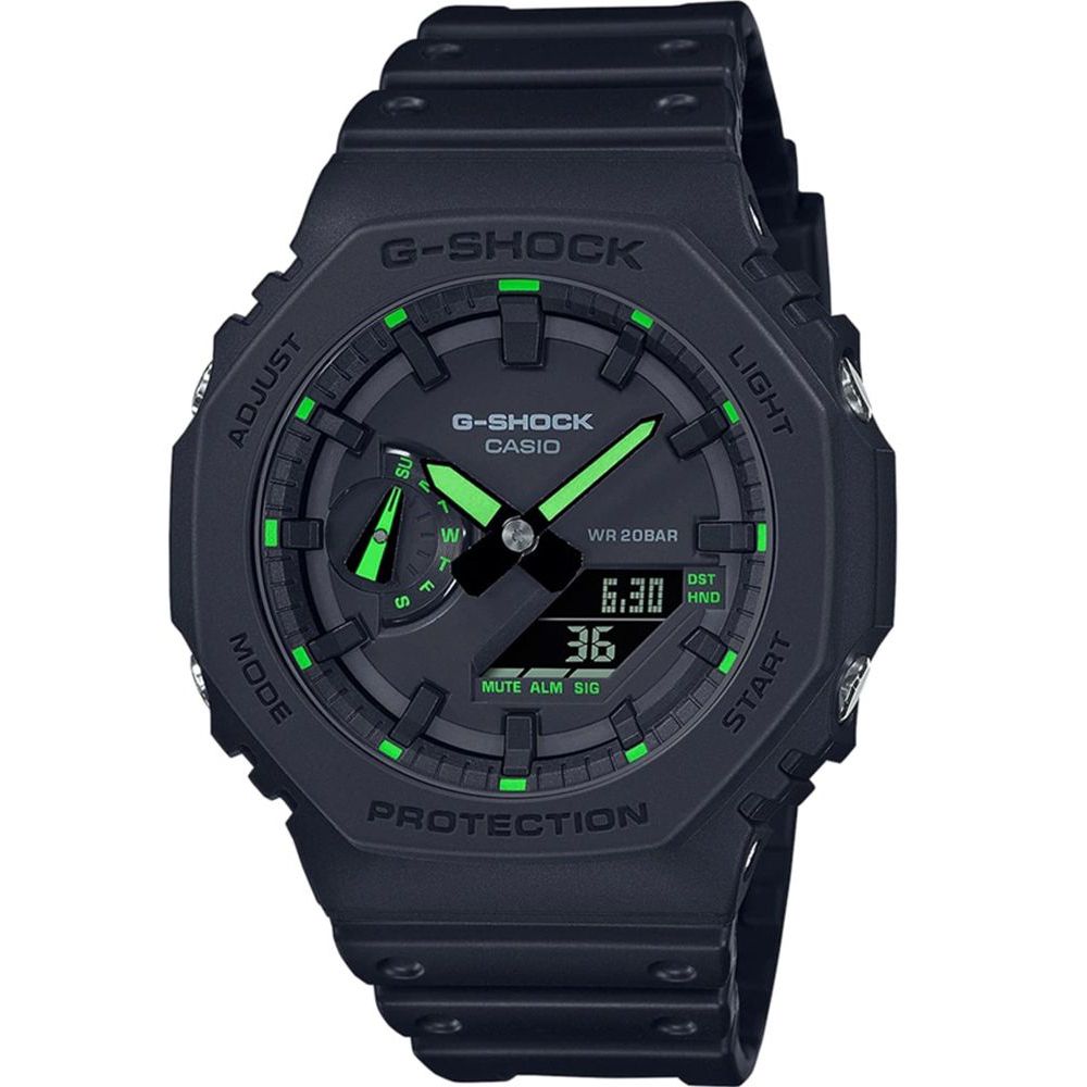 Relógio G-Shock GA-2100-1A3DR Masculino PretoVerde - Radical Place