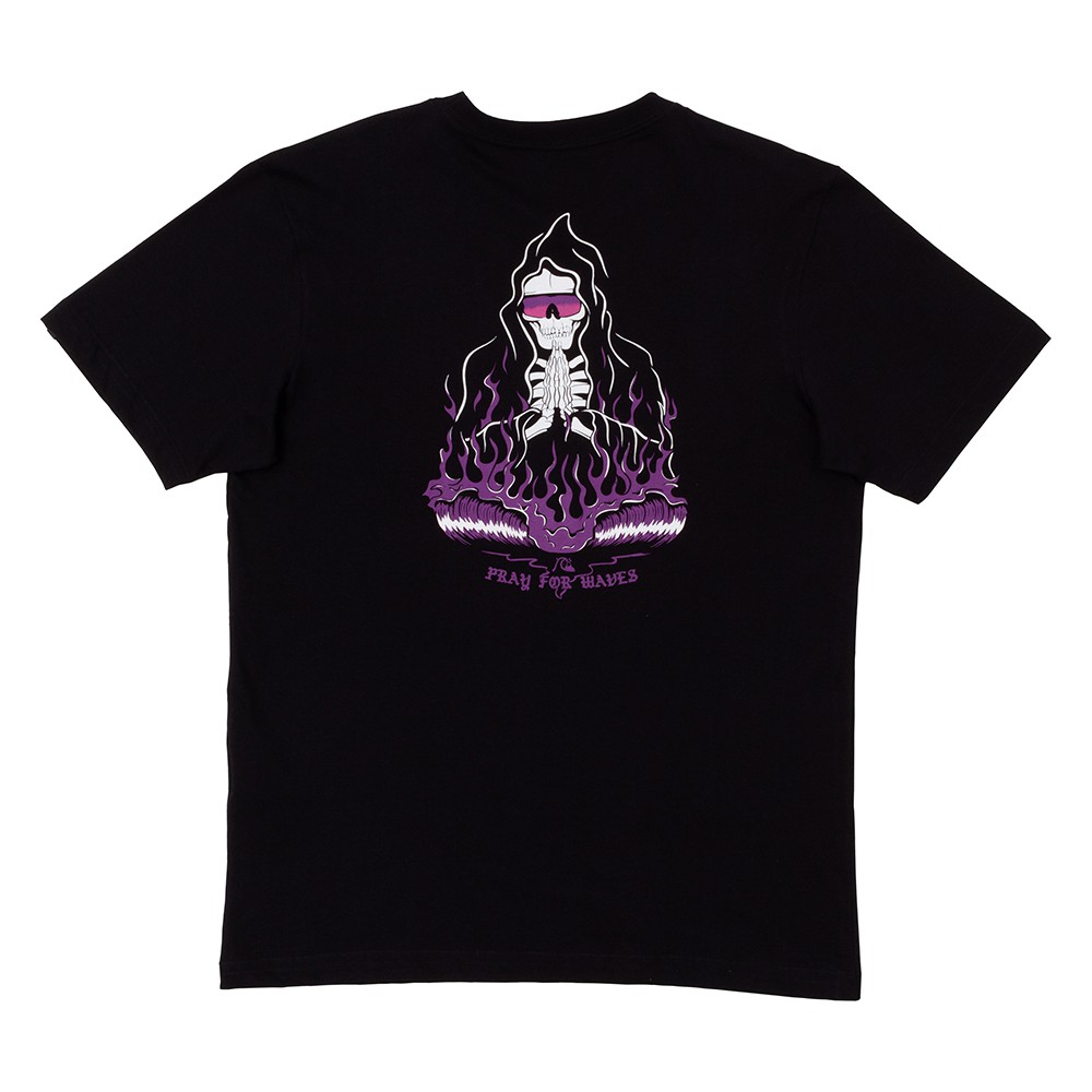 Camiseta Quiksilver Pray For Waves SM23 Masculina Preto - Radical