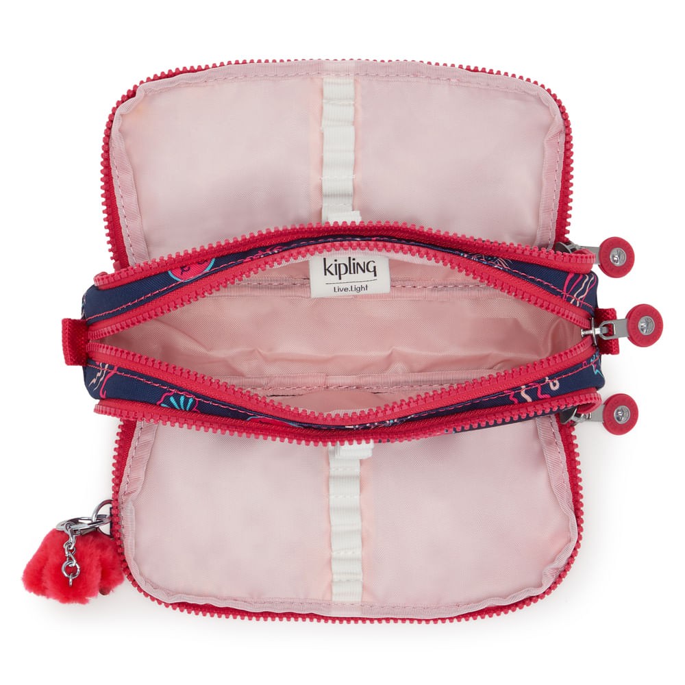 Estojo Kipling Gitroy Azul Rosa Balloon PR, Estojo Kipling