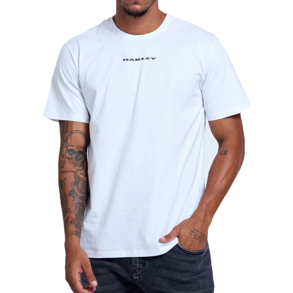 Camiseta Oakley Logo Graphic Masculina Branco Branco
