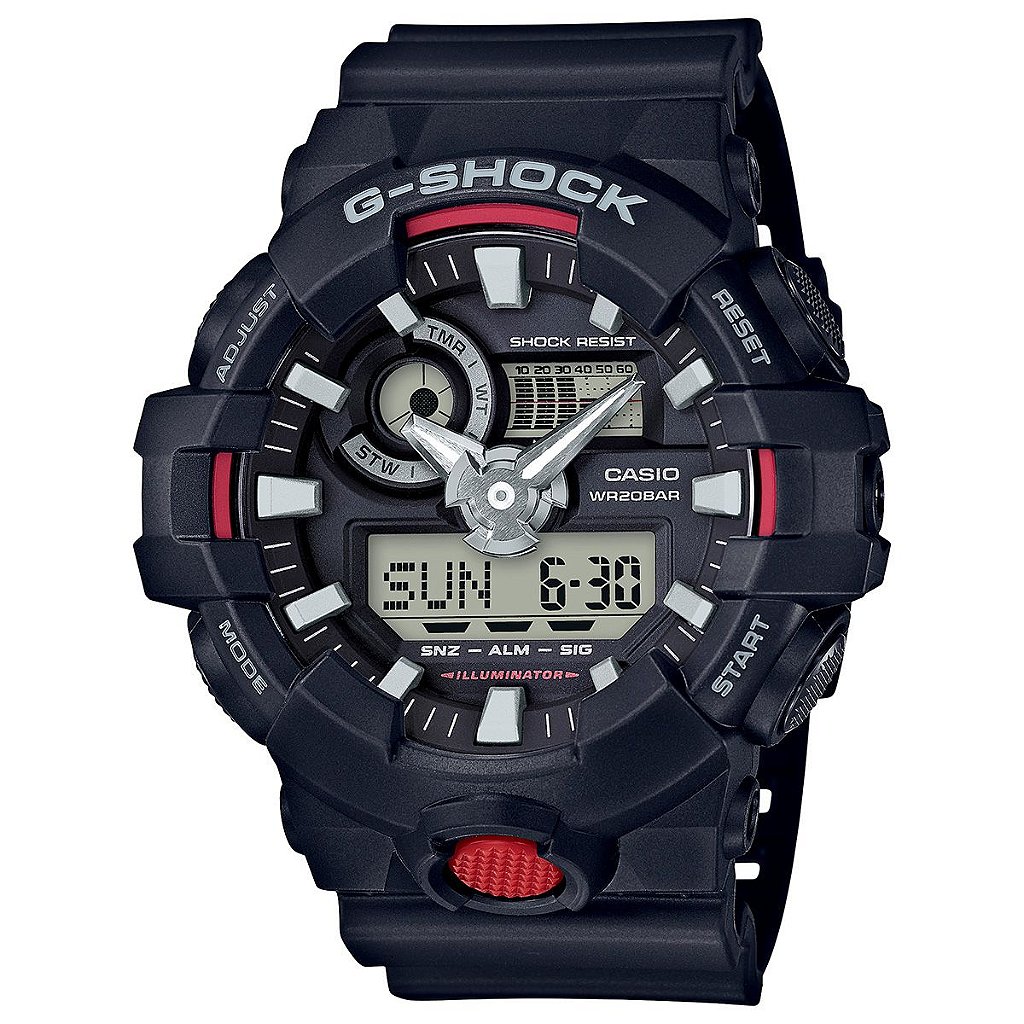 Relógio G-Shock GA-700 Preto/Vermelho - Radical Place - Loja