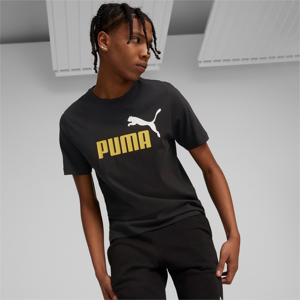 Camiseta Puma Ess 2 Col Logo Masculina BlackMustard Seed - Radical