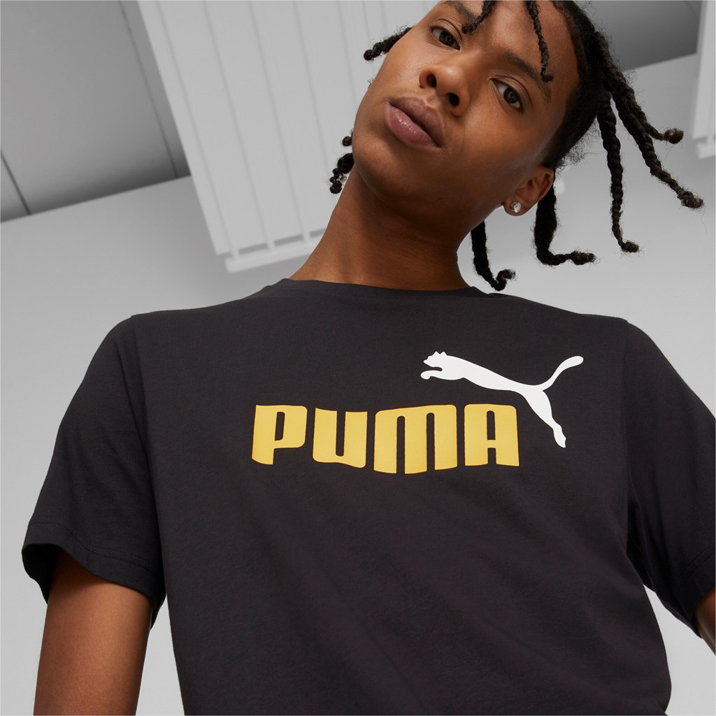Camiseta Puma Ess 2 Col Logo Masculina BlackMustard Seed - Radical