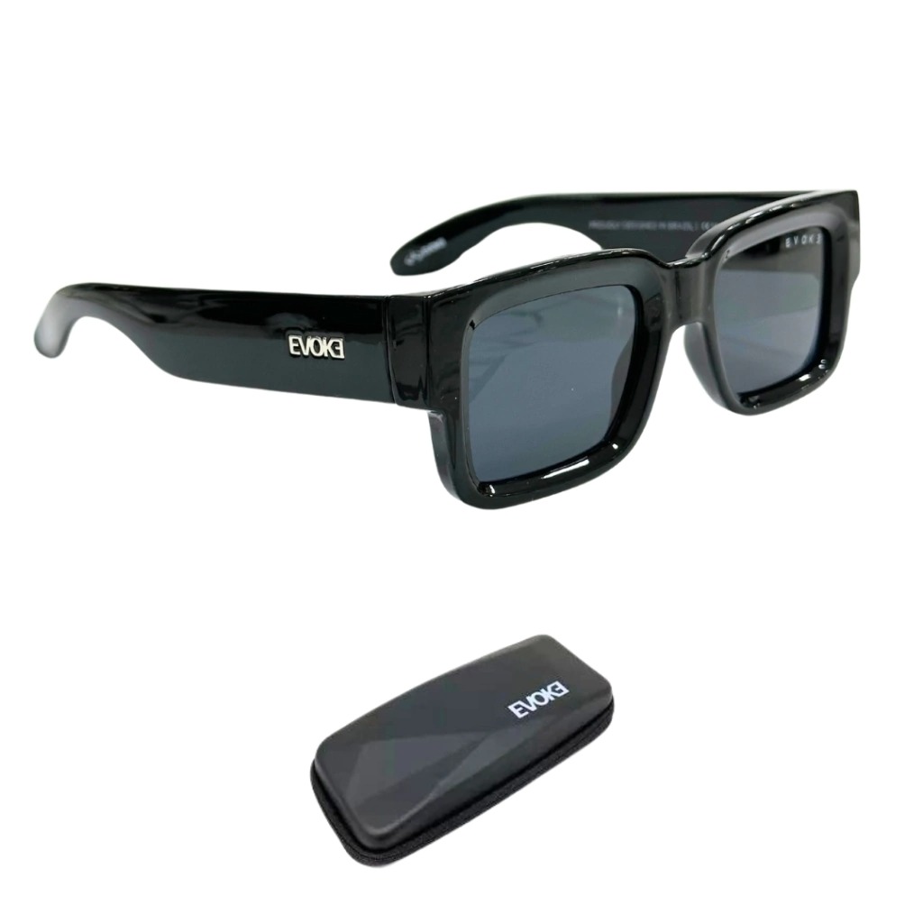 Óculos de Sol Evoke Lodown A01 Black Shine Silver Gray Total