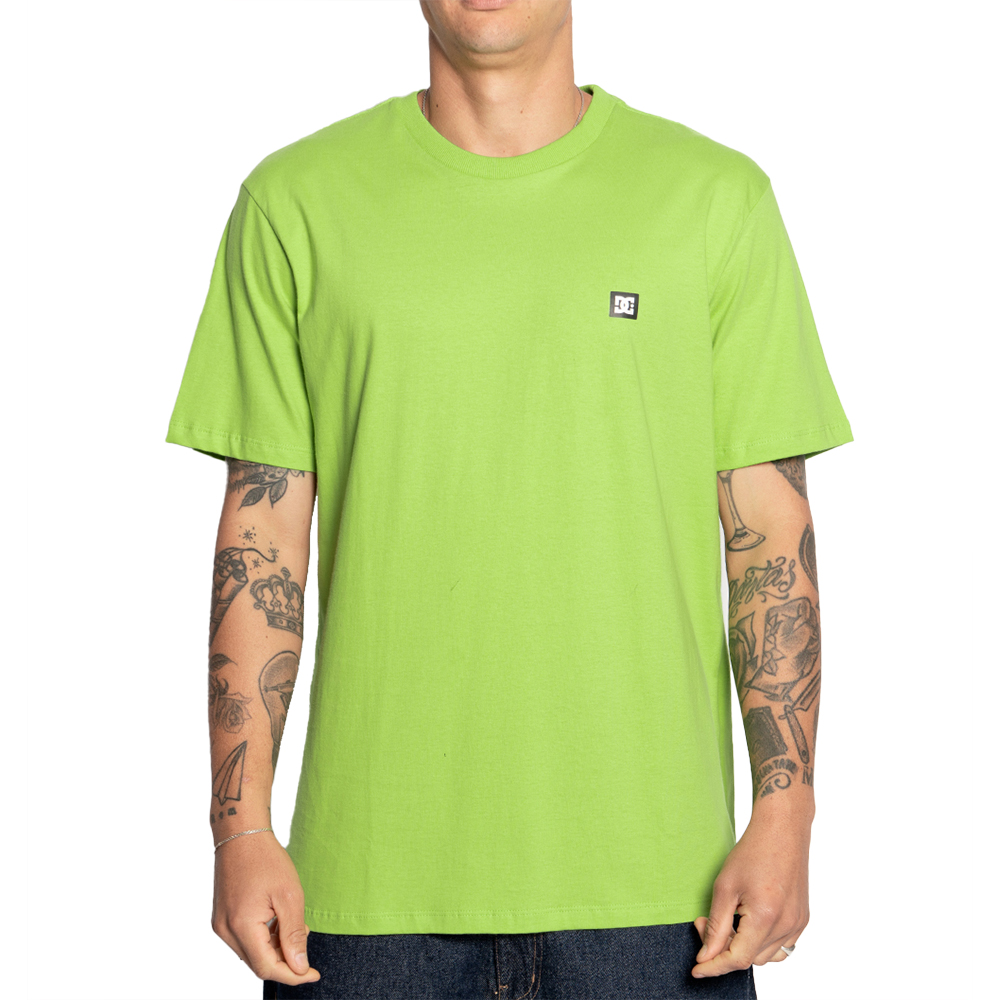 まめ Camiseta DC Shoes Transfer Color SM25 Masculina Verde Neon