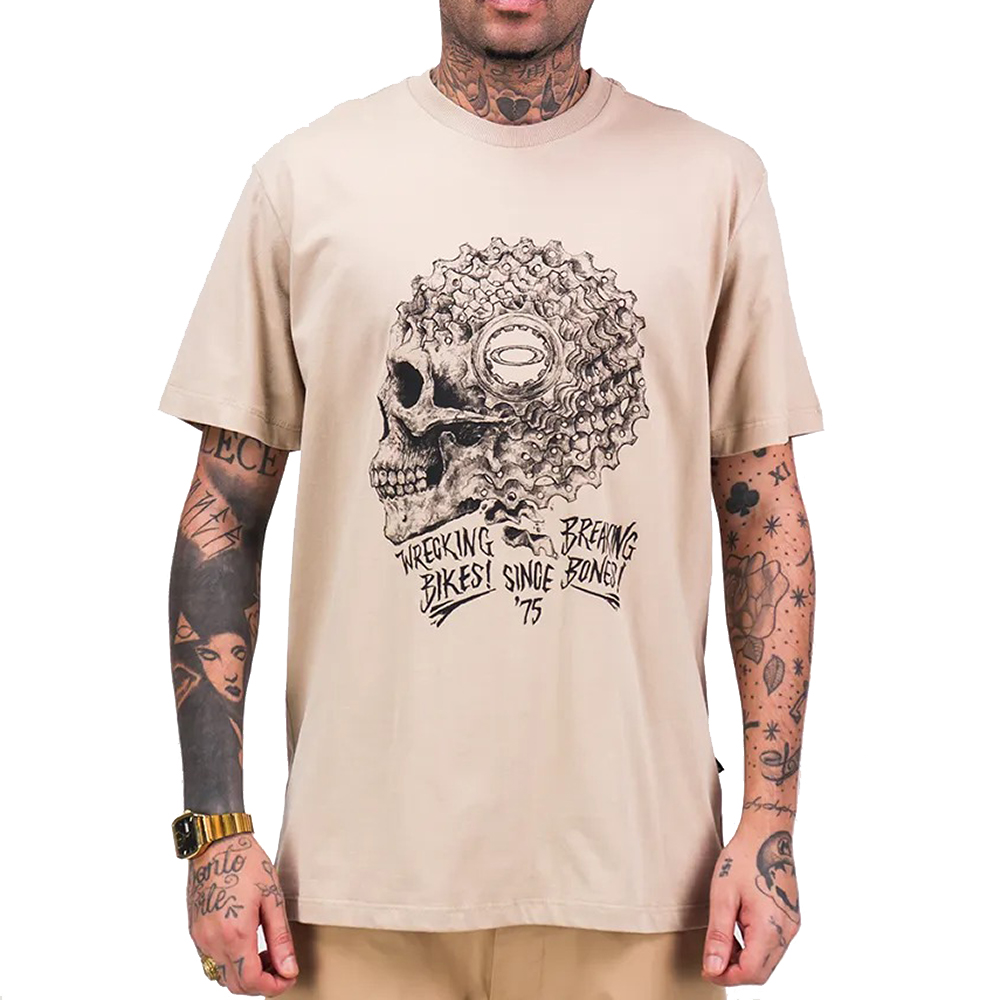 Camiseta Oakley Skull Wreck WT25 Masculina Humus - Radical Place