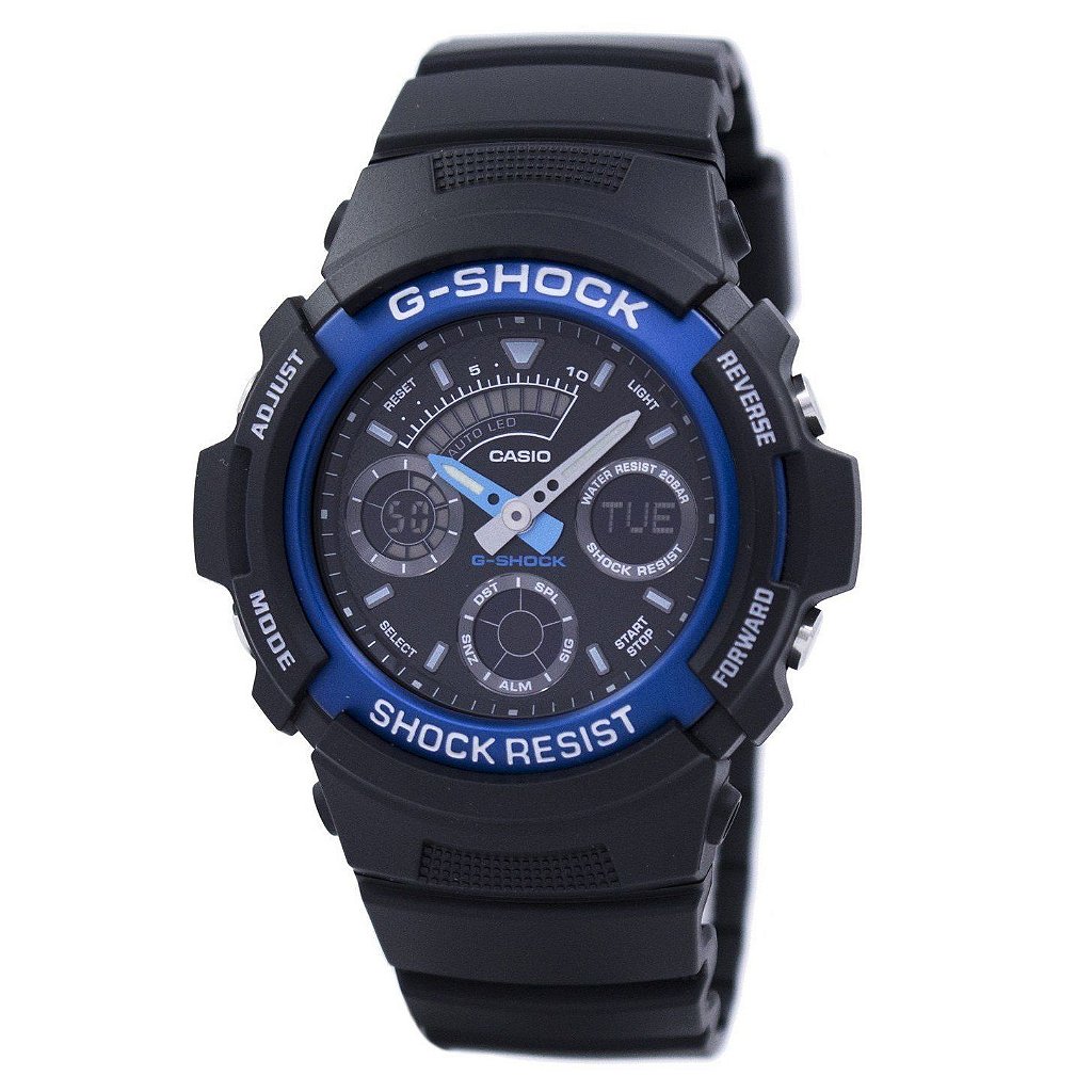 Relógio G-Shock AW-591-2ADR Preto/Azul - Radical Place - Loja