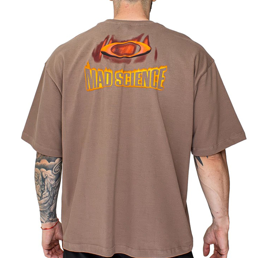 Camiseta Oakley Mad Science Logo WT26 Masculina Cocoa Brown
