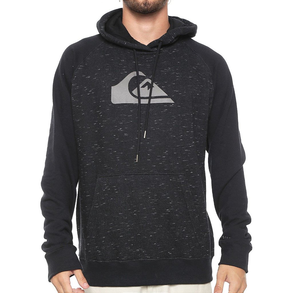 Moletom Quiksilver Especial Raglan Logo Hoodie Preto - Radical Place - Loja Virtual de Produtos Esportivos