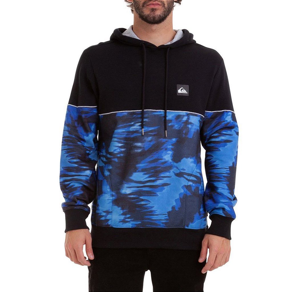 Moletom Quiksilver Especial Night Marshall Preto/Azul - Radical Place - Loja Virtual de Produtos Esportivos