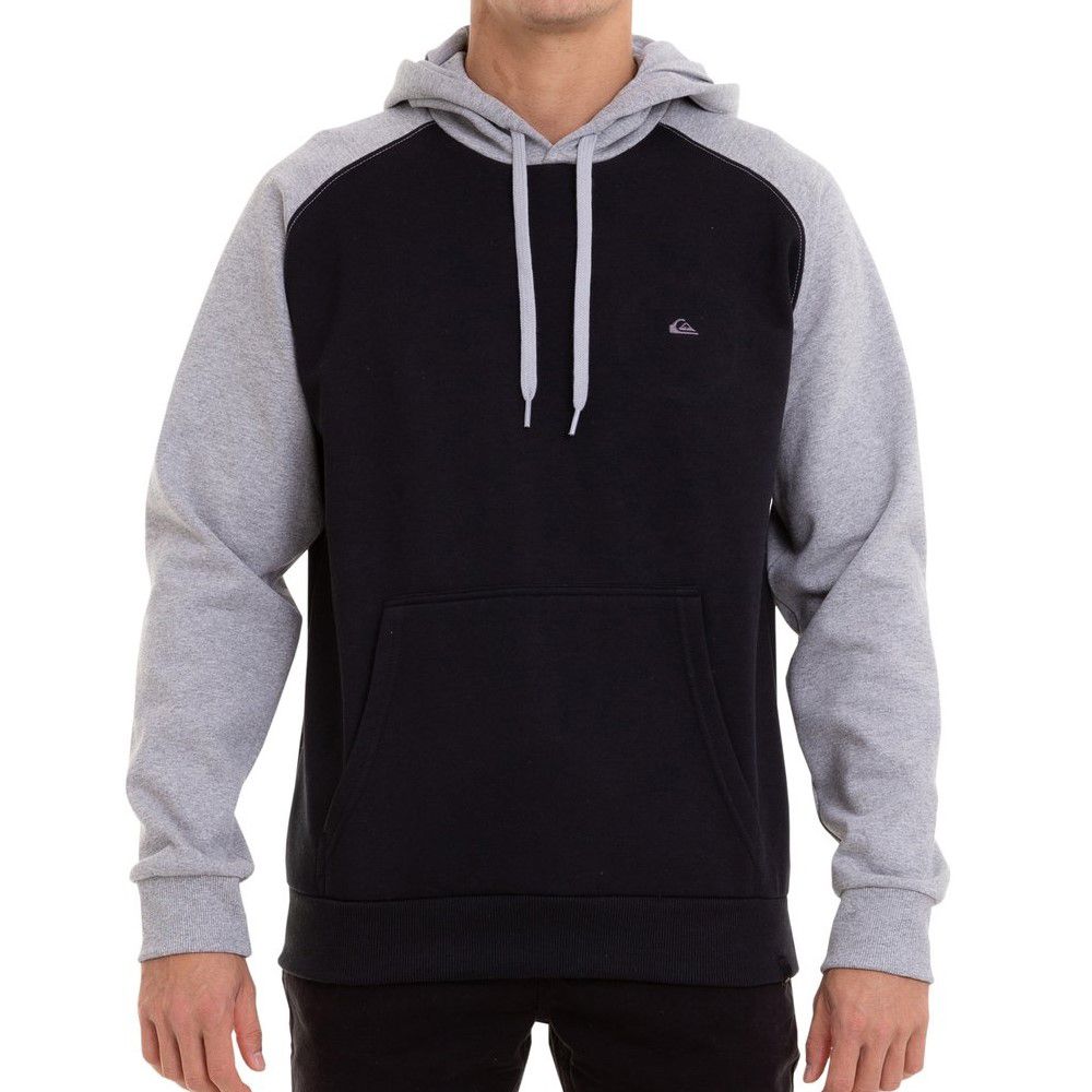 Moletom Quiksilver Fechado Everyday Preto/Cinza Mescla - Radical Place - Loja Virtual de Produtos Esportivos