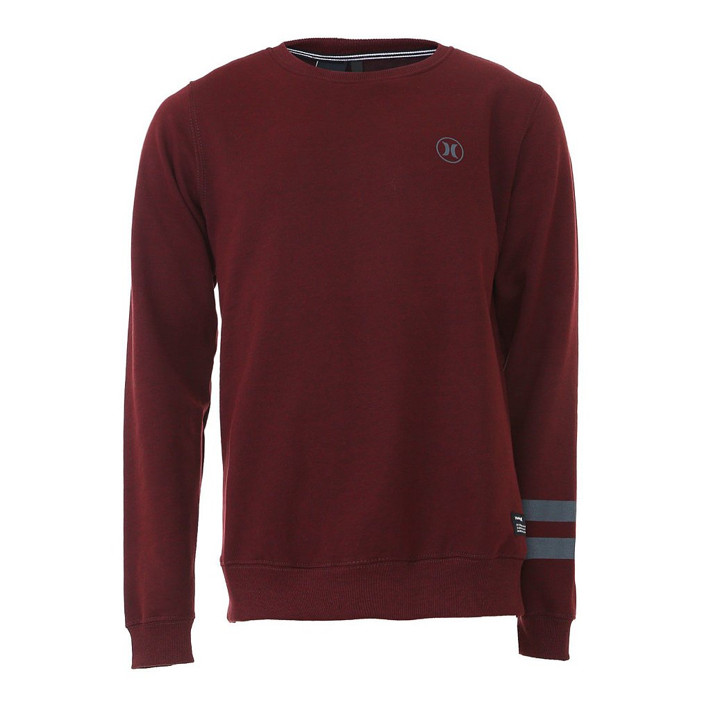 Moletom Hurley Careca BP Masculino Vinho - Radical Place - Loja Virtual de Produtos Esportivos
