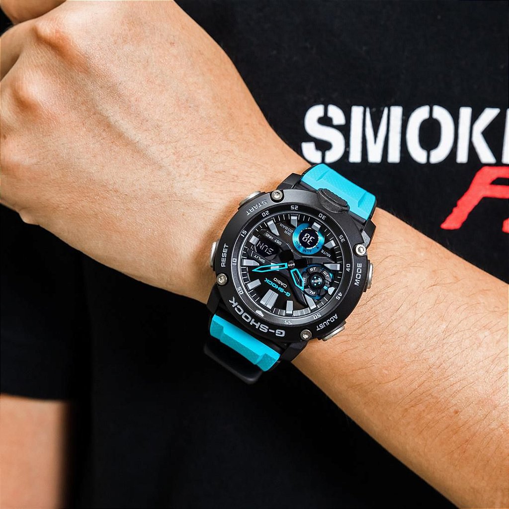 g shock azul e preto