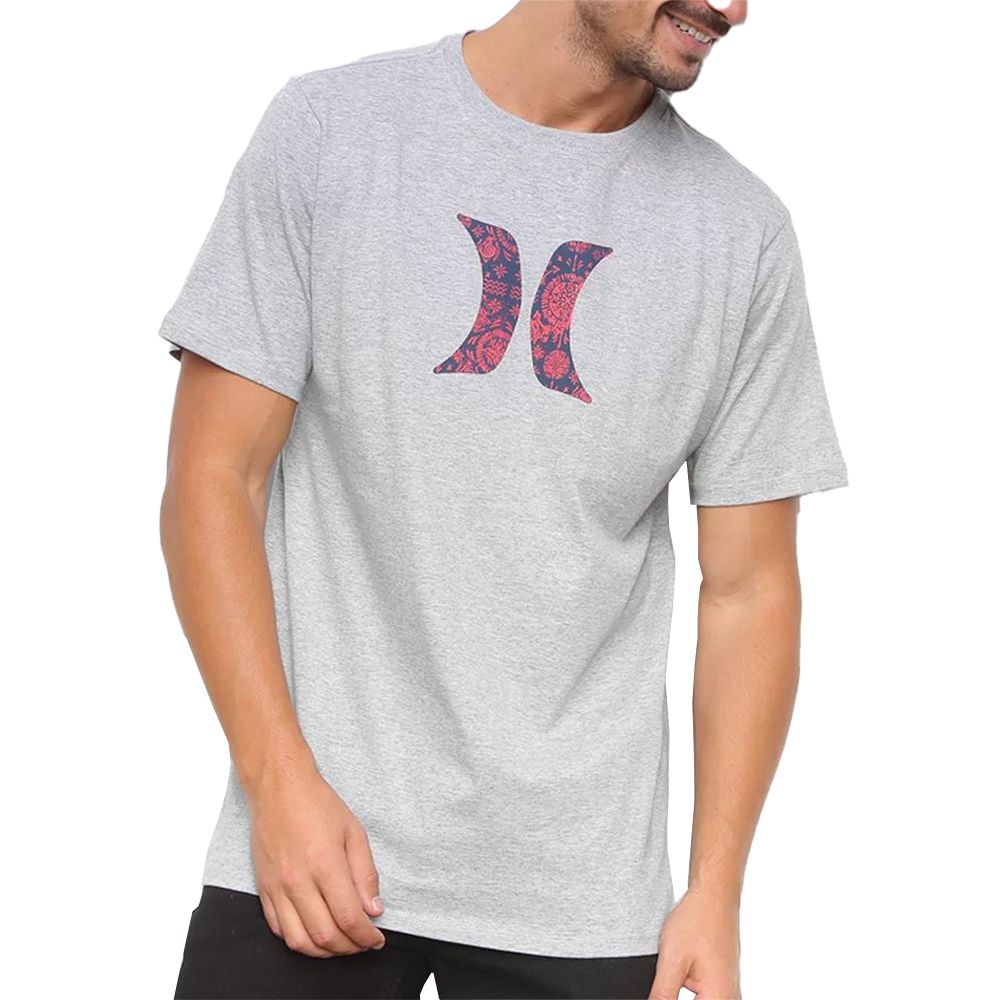 Camiseta Hurley Icon Ornamental Masculina Cinza Claro - Radical Place -  Loja Virtual de Produtos Esportivos