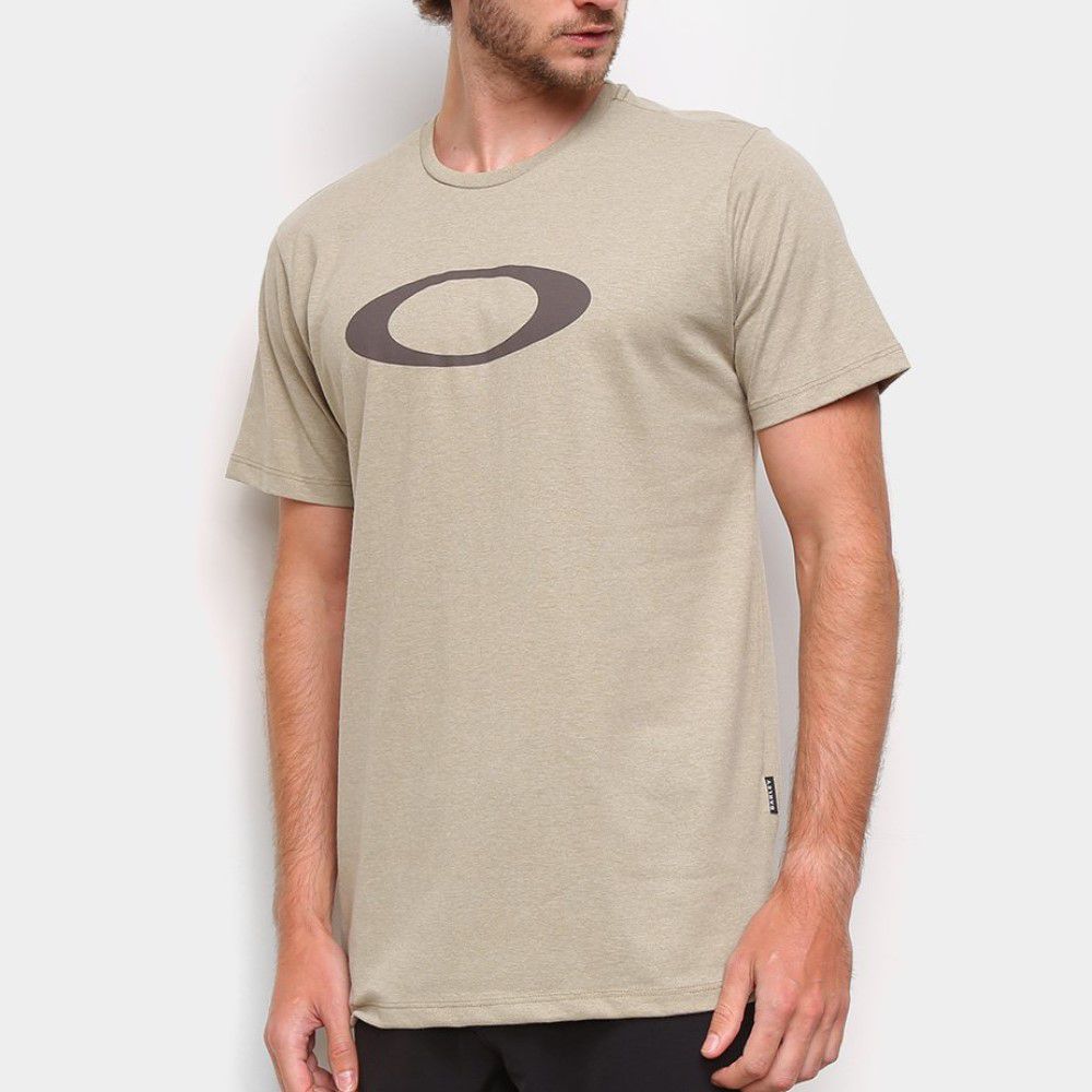 Oakley Camiseta masculina de elipse de metal, Linha vermelha, P