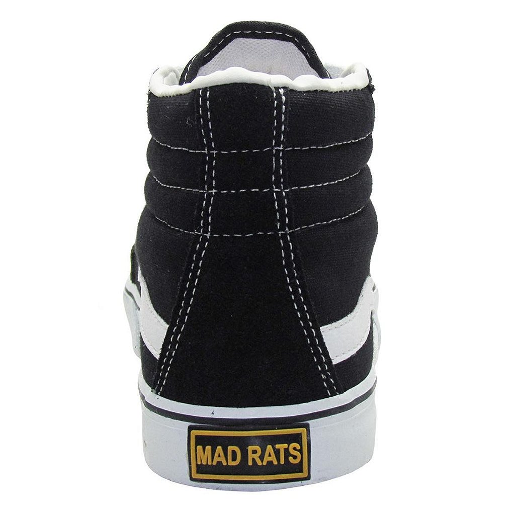 Tênis Mad Rats Hi Top Preto/Branco  Willian Radical Skate Shop 