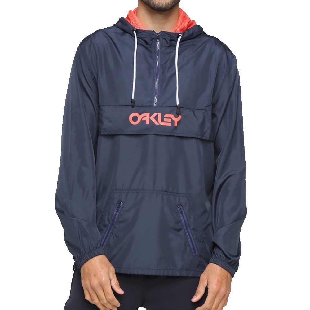 Jaqueta Oakley Mark II Packable Masculina Azul Marinho/Laranja