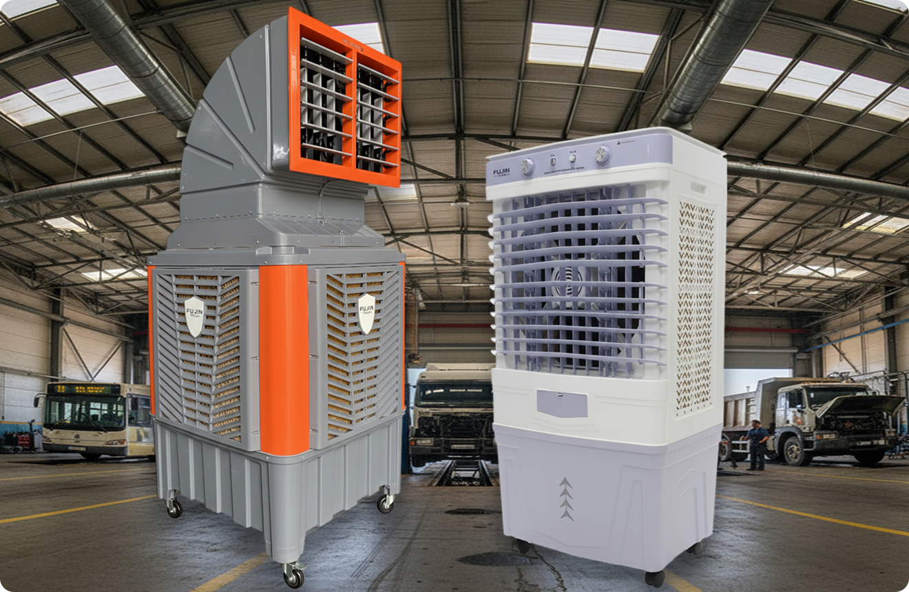 Climatizadores Industriais em um galpão