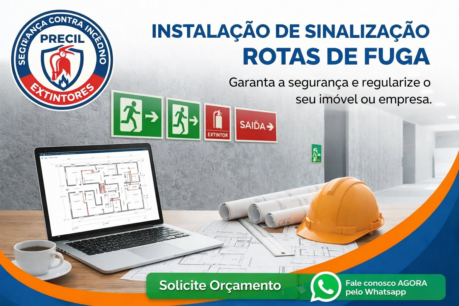 Instalações de Sinalização Placas de Incêndio e Rota de Fuga Itaim Bibi