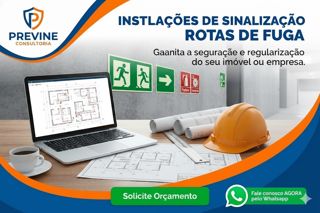 Instalações de Sinalização Placas de Incêndio e Rota de Fuga São Paulo SP