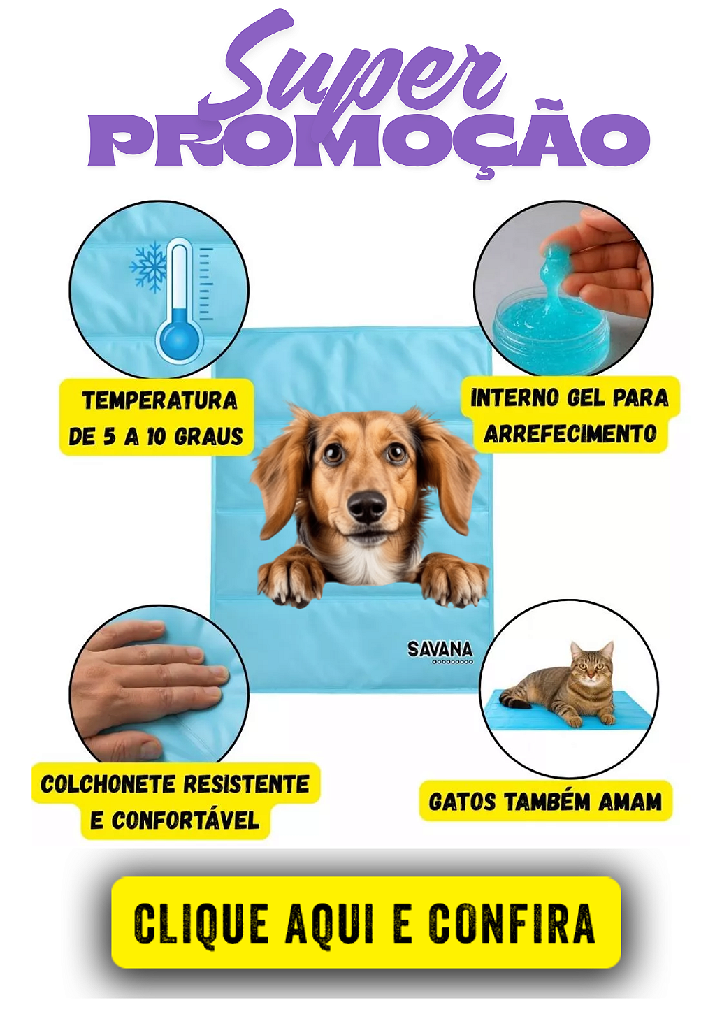 Tapete Gelado Pet para Gatos