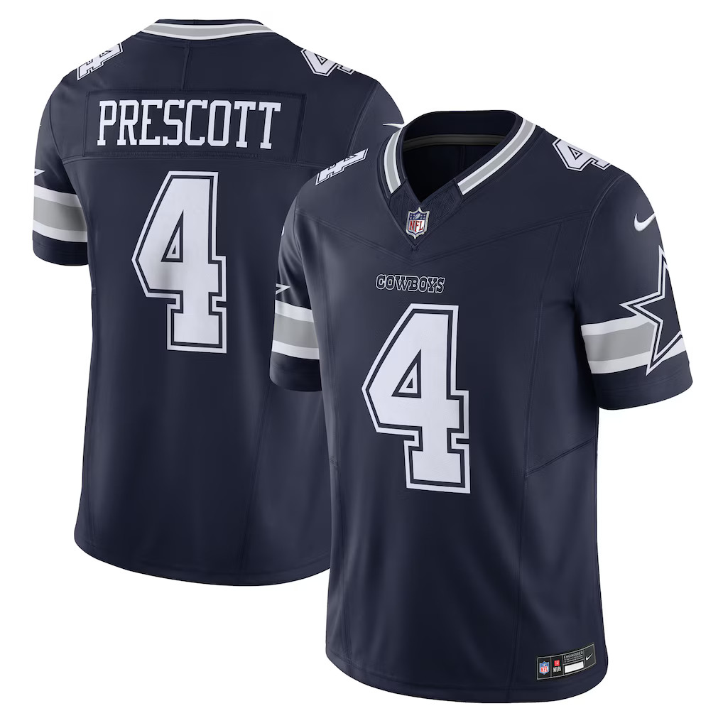 Jersey NFL Dallas Cowboys Dak Prescott 4 Nike Masculina Azul - MVP