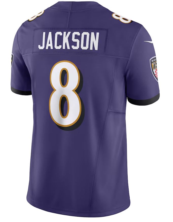 Jersey NFL Baltimore Ravens Lamar Jackson 8 Nike Masculina - MVP