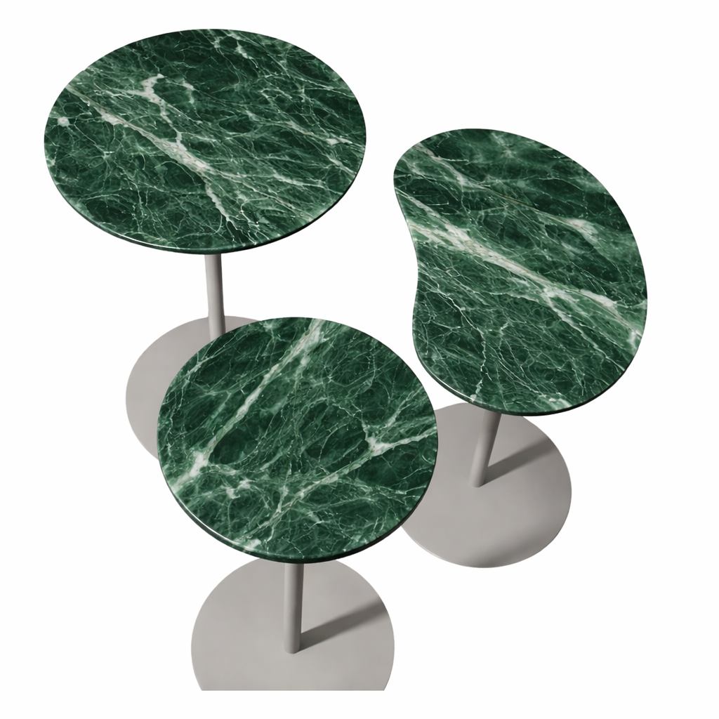 Mesa lateral Domani em mármore Verde Guatemala