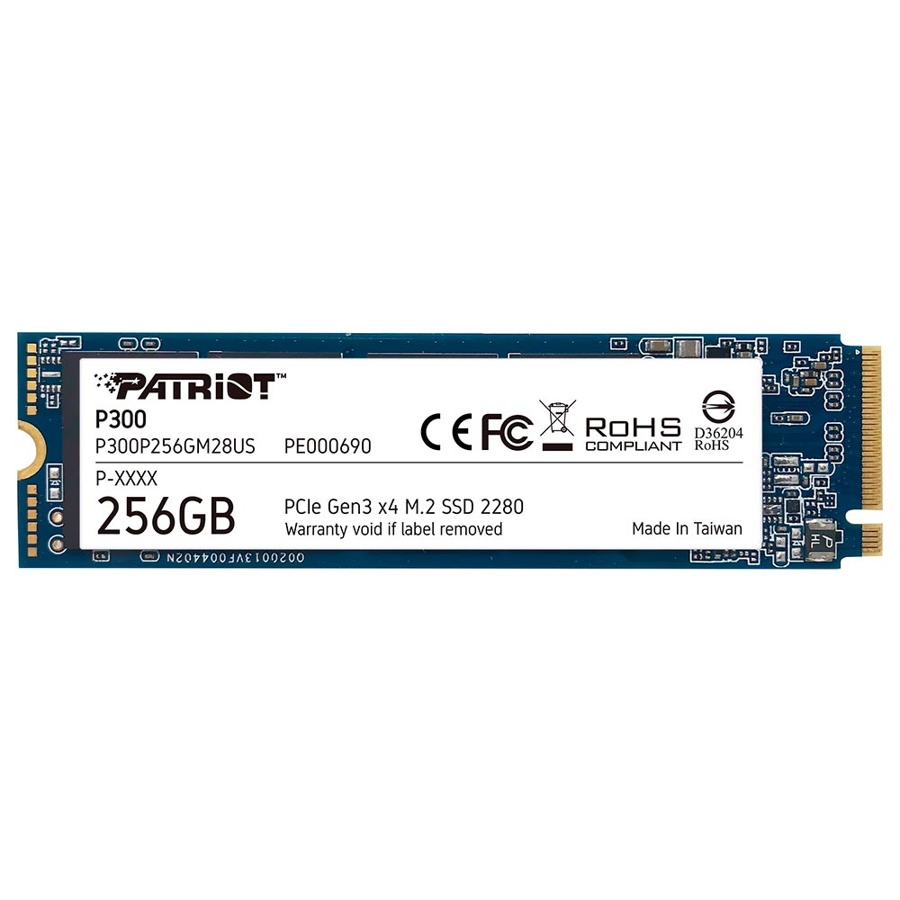 SSD Patriot M.2 256GB P300 Nvme - P300P256GM28 - 3D Informática
