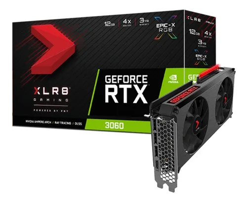 Placa de Video PNY Geforce RTX 3060, 12GB, GDDR6, 192-Bit
