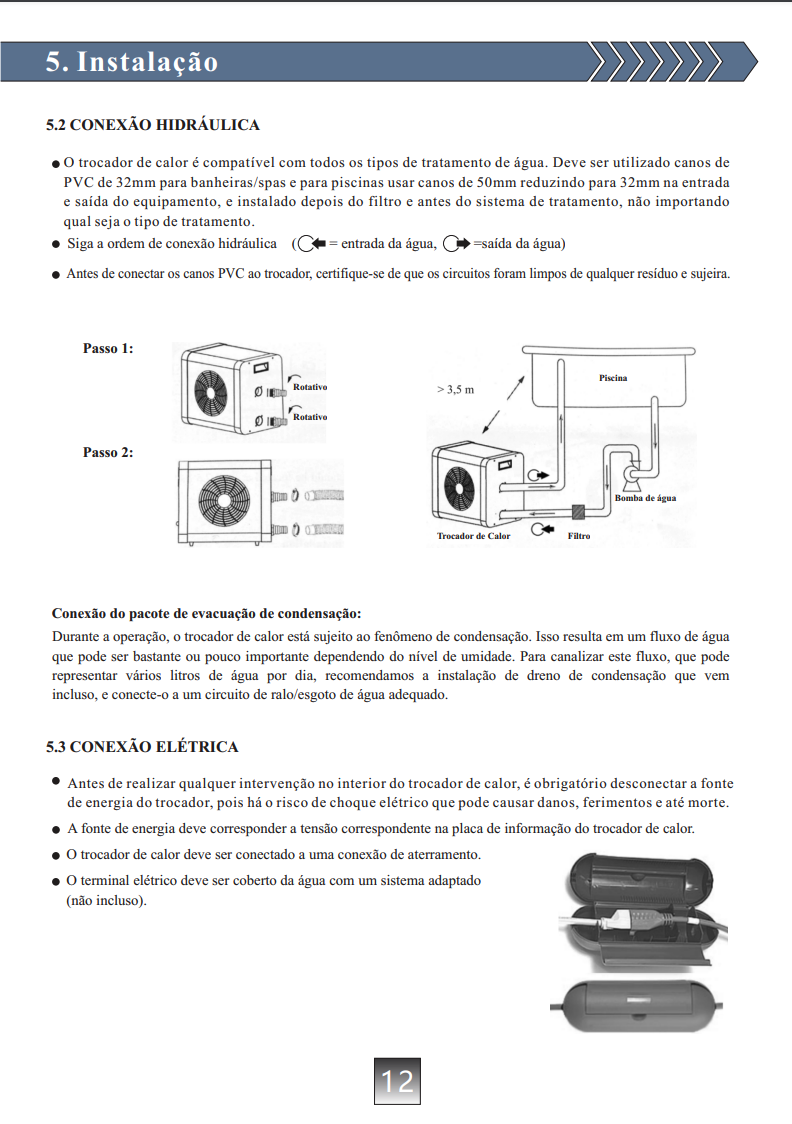 instalacao trocador de calor brustec br03 mini