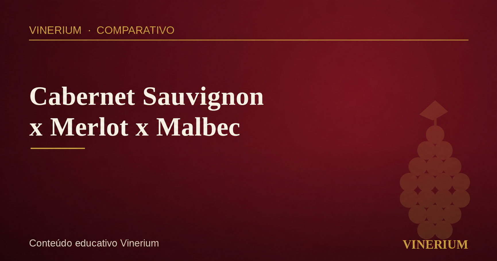 Comparativo Vinerium entre Cabernet Sauvignon, Merlot e Malbec