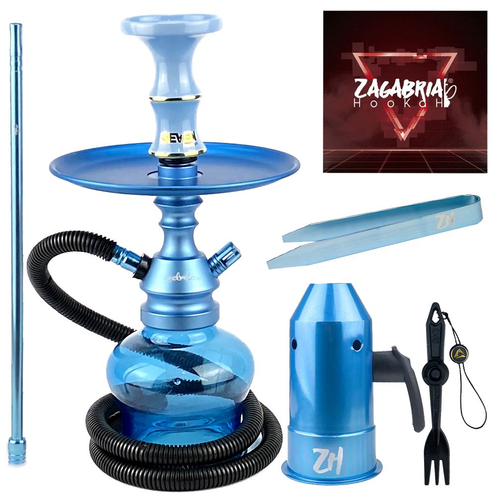 Kit Narguile Completo Anubis Little Monster Velvet - Azul Claro 