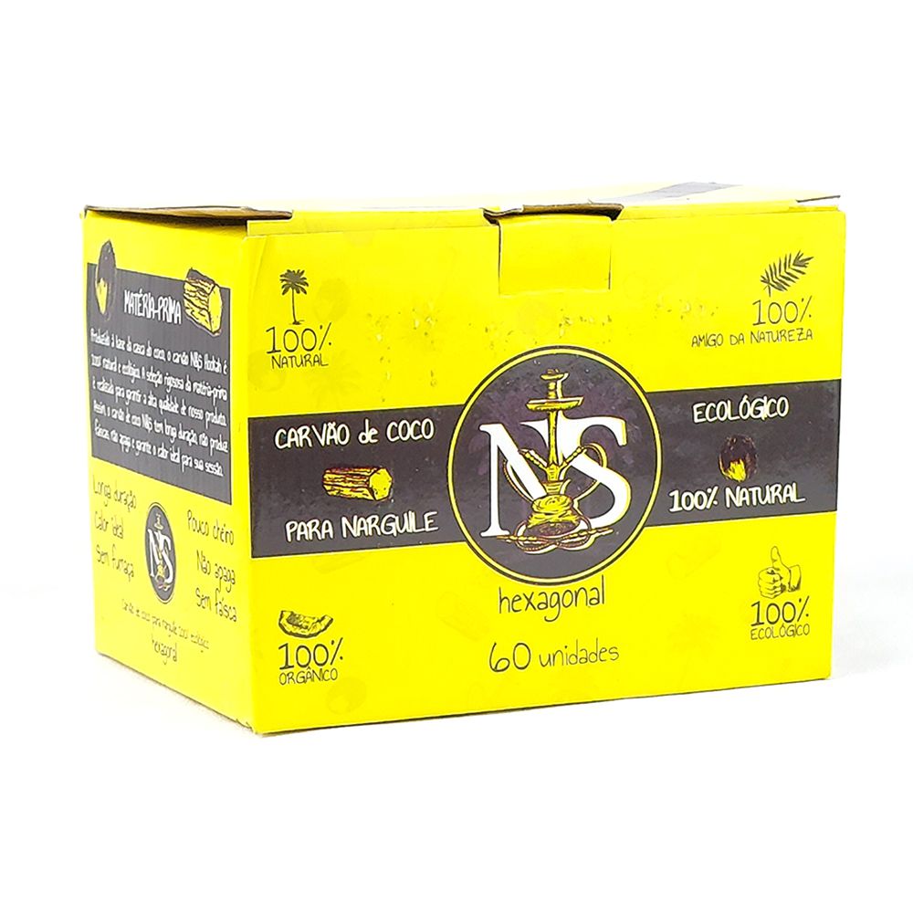 Carvão NS Basic Hexagonal - 1Kg - Zagabria Hookah - Narguile