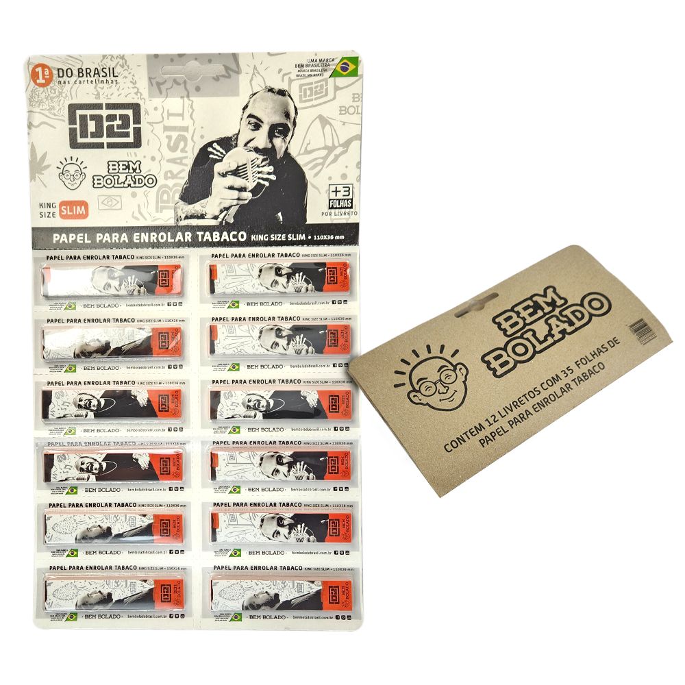 Seda Bem Bolado Marcelo D2 King Size Slim 110x36mm( Cartela com 12