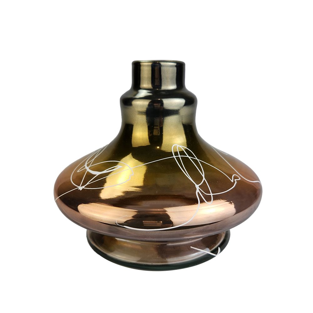 Vaso ZH Mini New Aladim 2 Abstrato Metálico - Cobre/Amarelo/Preto
